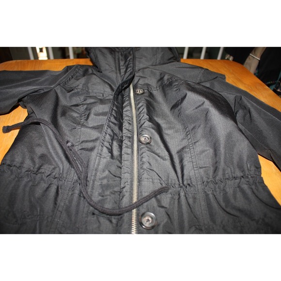 Hollister Women's Jacket Size Medium Quilted Long Adjustable Hooded Rain Winter - Picture 8 of 14
